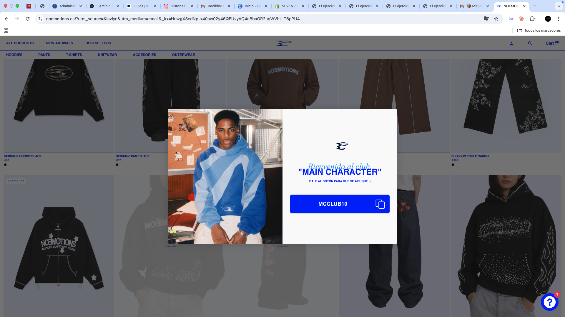 Pop-up del cupón sin botón de cerrar